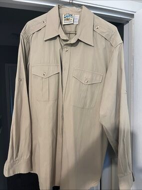 TravelSmith Men’s Light Beige Shirt Jacket